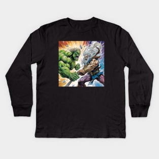 Hulk vs Thor Kids Long Sleeve T-Shirt
